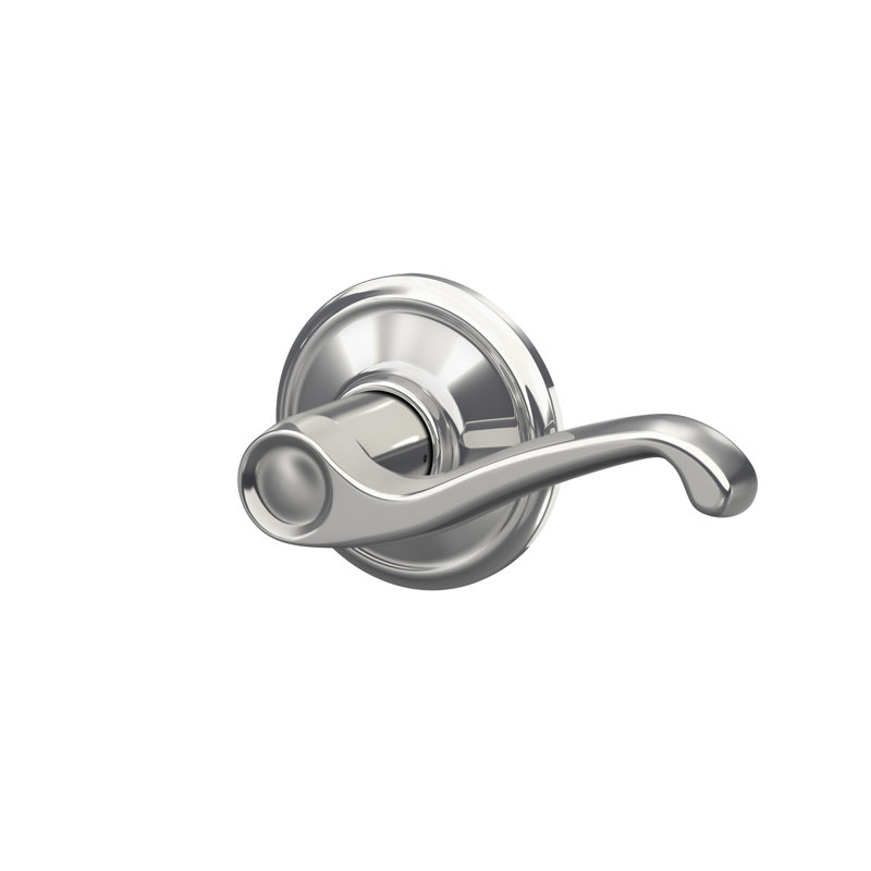 Flair Lever Hall and Closet Lock, Universal/Reversible, Bright Chrome
