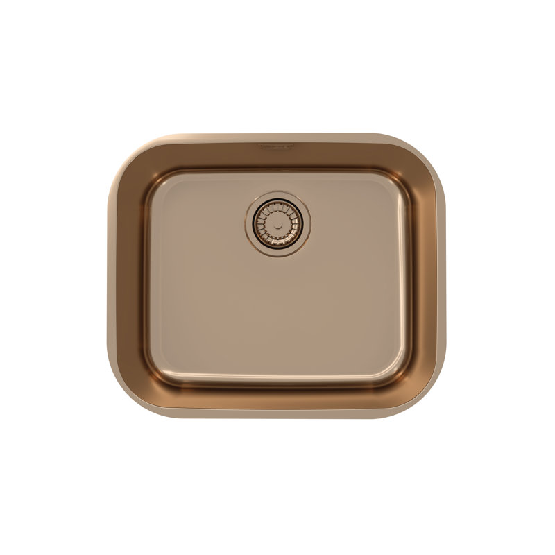 Belfry Kitchen Bergh 428mm W Single Bowl Inox Monarch Under Mount, Flush, Flat Kitchen Sink 0, Copper