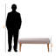 Banc de salle à manger Nimba revêtu de tissu gris et brun noyer, H 17,53 po x l 46,24 po x P 17,54 po