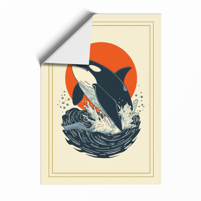 Breaching Orca Coastal - Framed Print