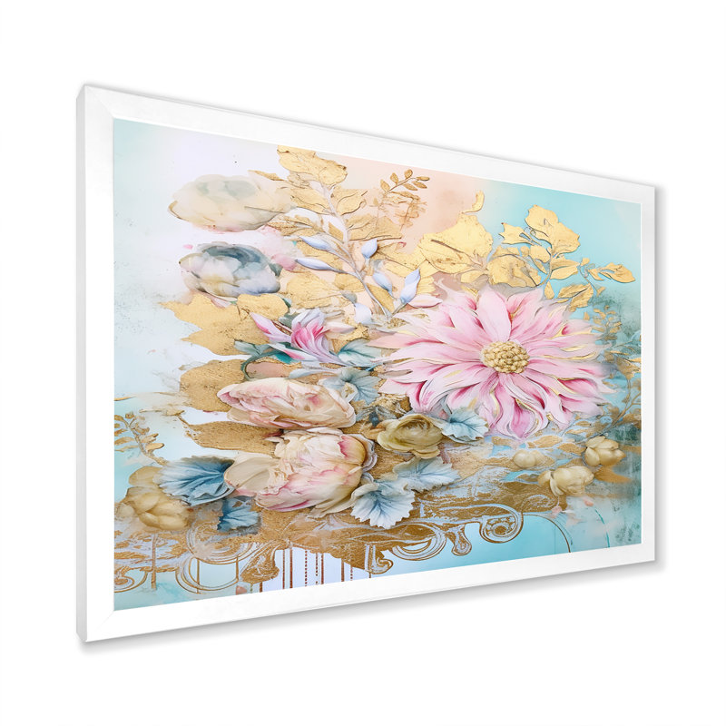 Gilden, lys rose, illustration rétro I, H 20 po x l 12 po x P 1 po, Cadre simple blanc