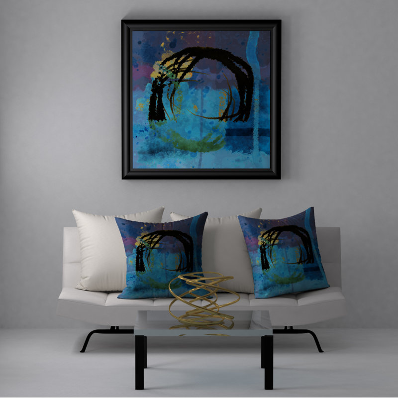Debonair Abstract Reversible Throw Pillow, 18" x 18"