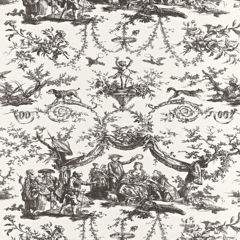 Le Couronnement De La Rosiere Fabric, Grisaille