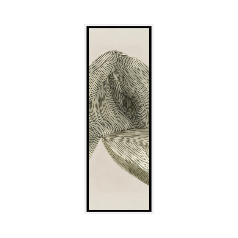 Linear Sage Pathway I - reproduction d'art murale - toile encadrée, Toile avec cadre, 72 po x 24 po, Blanc