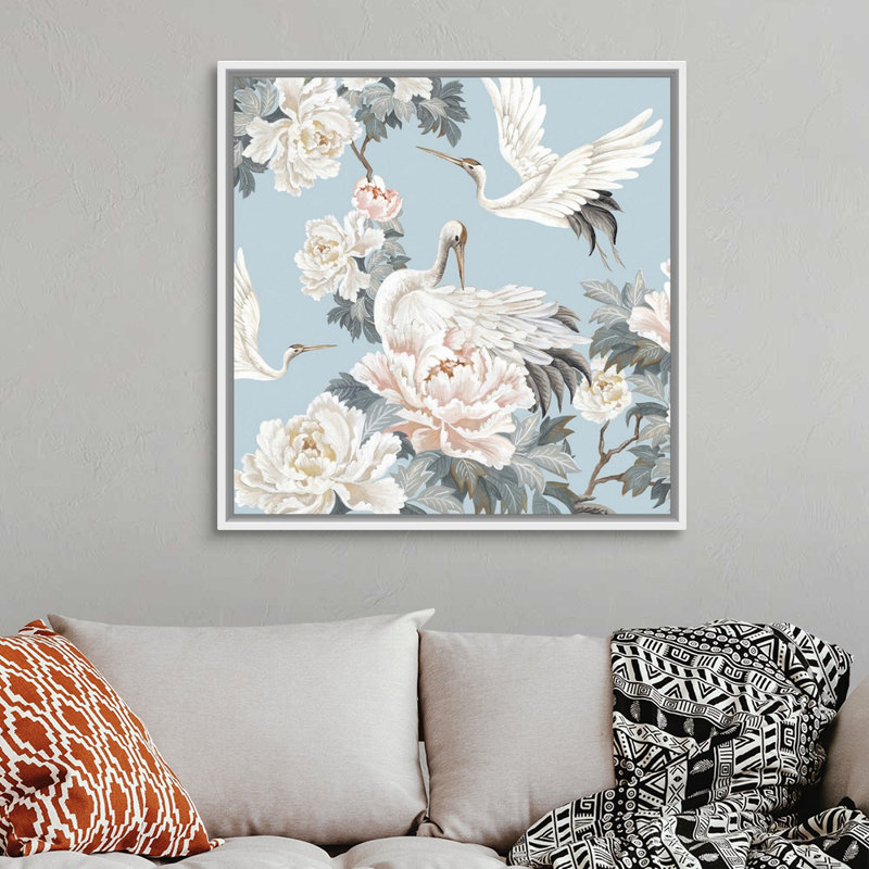 «Chinese Silk II» par Eva Watts - reproduction d'art, Toile blanche encadrée, H 38 po x l 38 po x P 1,75 po