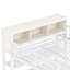 Lit mezzanine en métal robuste avec grand lit, bureau, garde-robe et rangement, coffre-fort pour le rangement des adultes, appartements de style moderne, chambres pour adolescents, grain de bois blanc