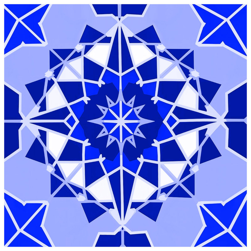 Blue Geometric Mandala Comforter, Twin Extra Long