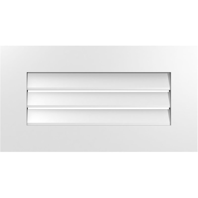 Évent à pignon fonctionnel en uréthane rectangulaire à fixation en surface, brun clair apprêté, H 14 po x l 26 po x P 1 po