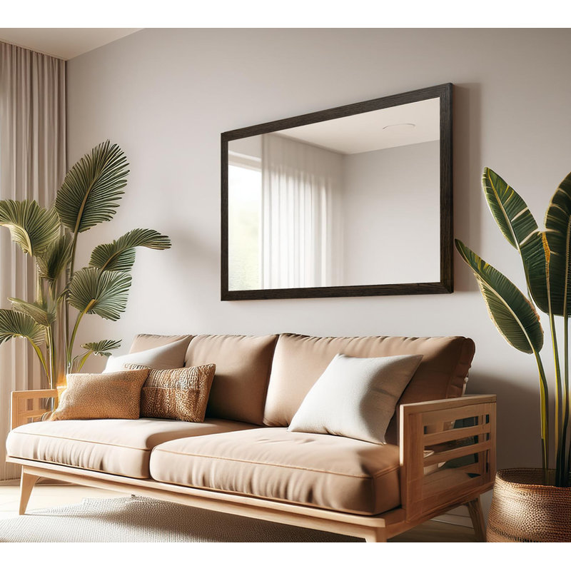 Miroir en bois franc Ebark Designs Ebark - chêne rouge 2 po, 41 po x 30 po, Ébène