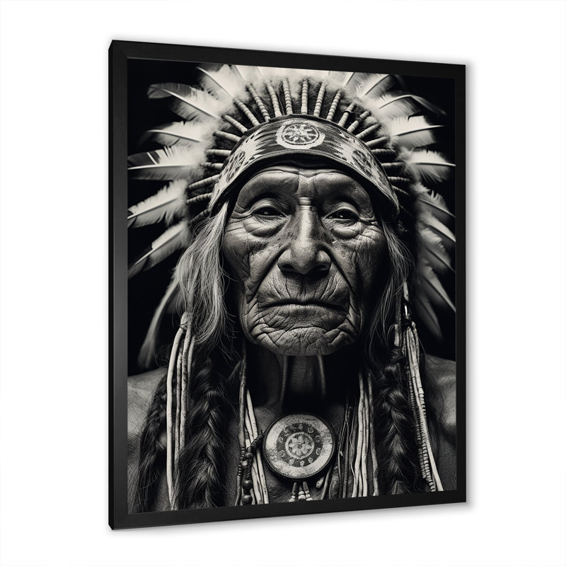 Sagesse amérindienne sur toile, H 20 po x l 12 po x P 1 po, Cadre simple noir