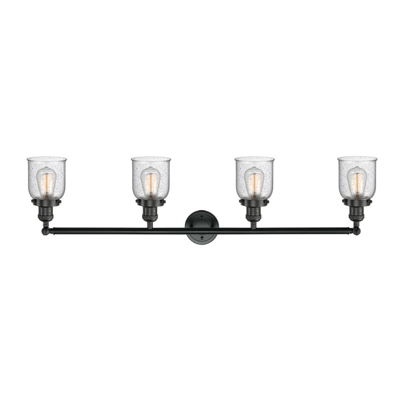 Éclairage pour salle de bain 4 lumières Anatol, Incandescente, Noir mat