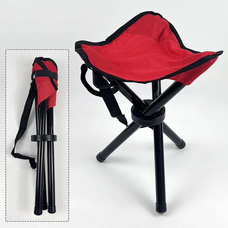 Tabouret de camping pliant, siège de trépied portable, chaise de camping pliante ...