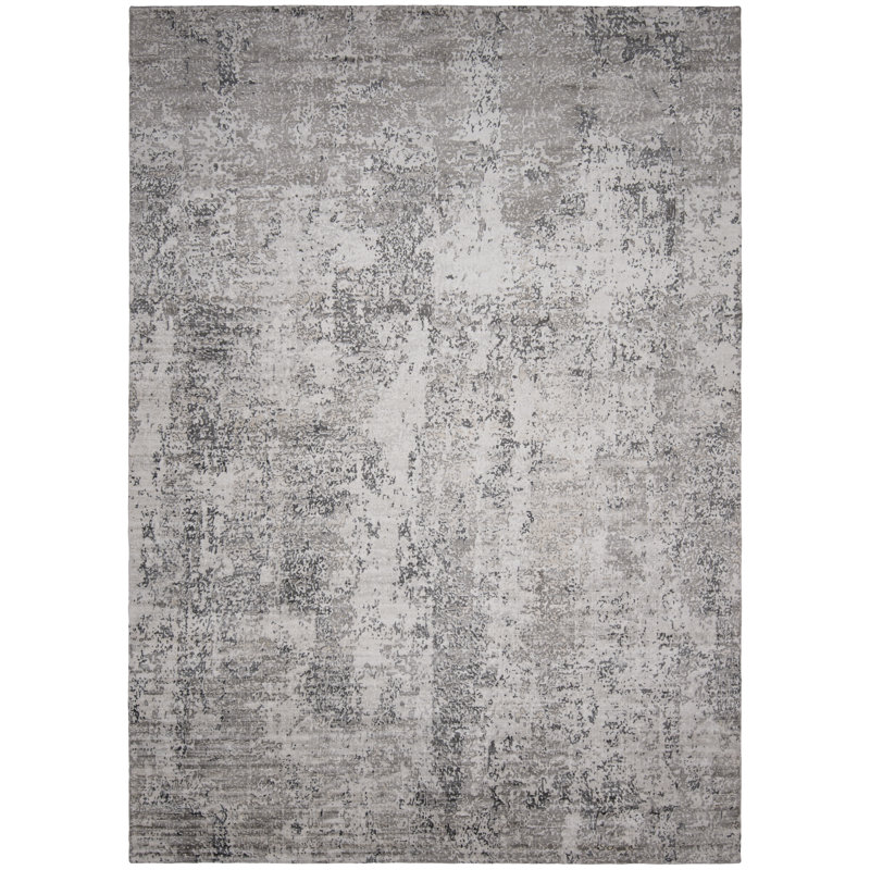 Tapis argent noué à la main de haute qualité, Rectangle 6 pi x 9 pi