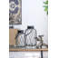 Vase de table en verre transparent / noir-50707844
