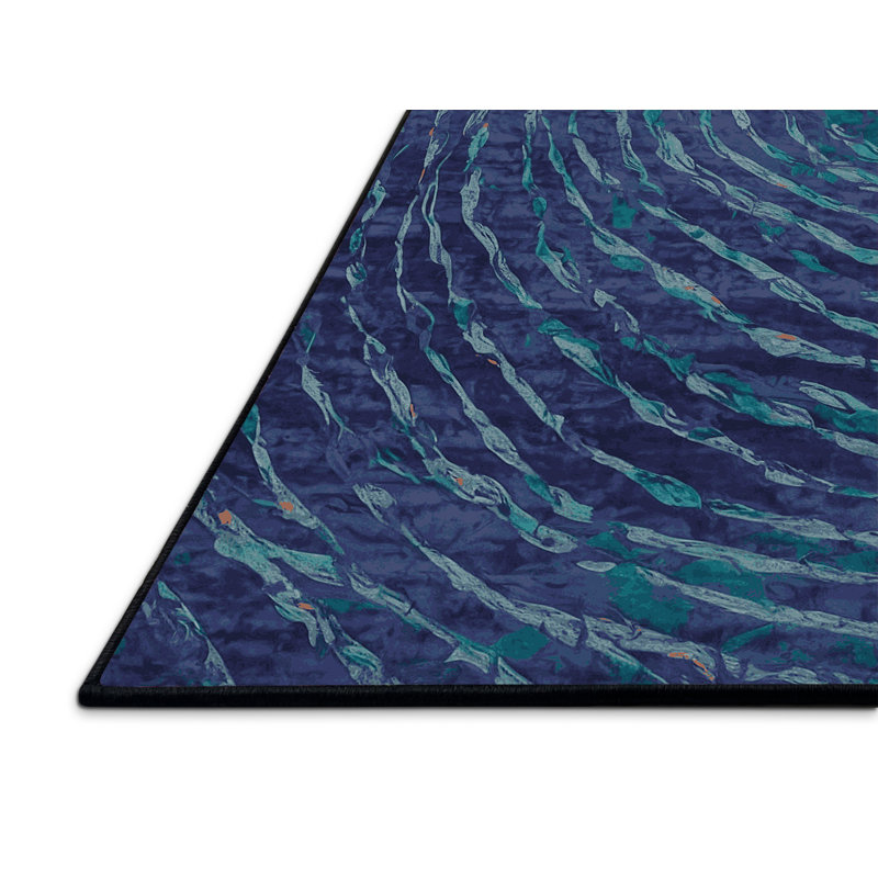 Tapis gris soyeux et moelleux, Rond 6 pi