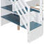 Lit superposé simple au-dessus de simple avec toit en forme de maison et escalier de rangement, cadre de lit en bois avec 2 tiroirs sous le lit, tablettes, DEL, blanc