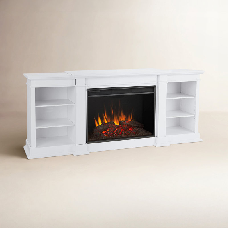 Eliot Grand 81'' TV Stand with Electric Fireplace, White