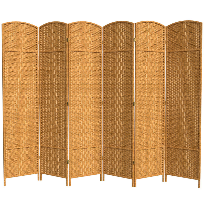 Cloison pliante en fibres tissées hautes H 82,75 po Ardian, 6 panneaux, Beige clair