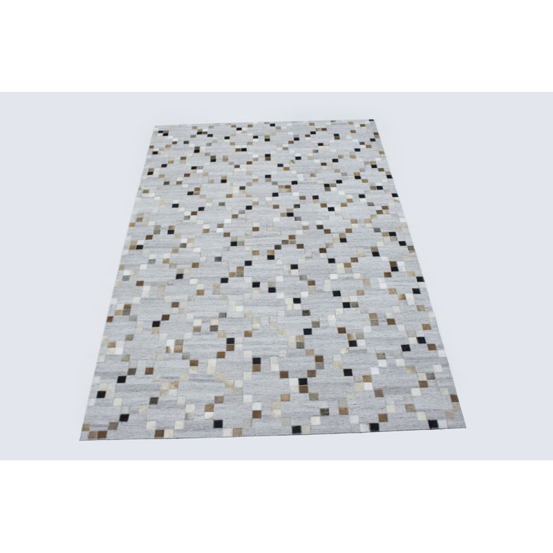 Tapis gris en similicuir Bucher, Rectangle de 5 pi 1 po x 7 pi 11 po