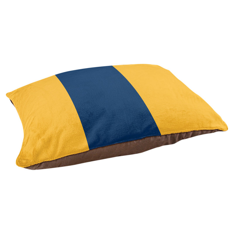 Pet Bed, Large (40" L x 50" W), Gold/Navy Blue