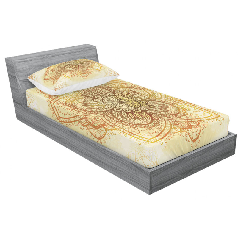 Microfiber Floral Sheet Set, Twin XL Sheet Set with Fitted Sheet