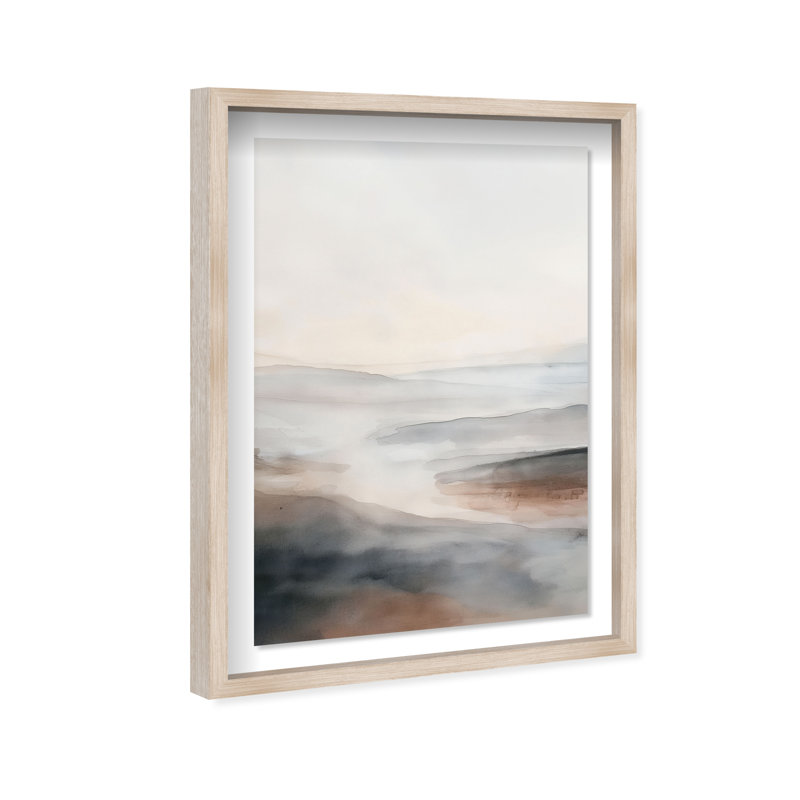 Desert Mirage Shadowbox Abstract Print by Oliver Gal, Black Frame, 10 x 15, 16.5"H x 11.5"W, Natural Oak Frame
