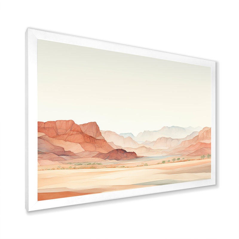 «Minimalisme Canyon View I - Canyon», art mural, H 30 po x l 40 po x P 1,5 po, Cadre blanc