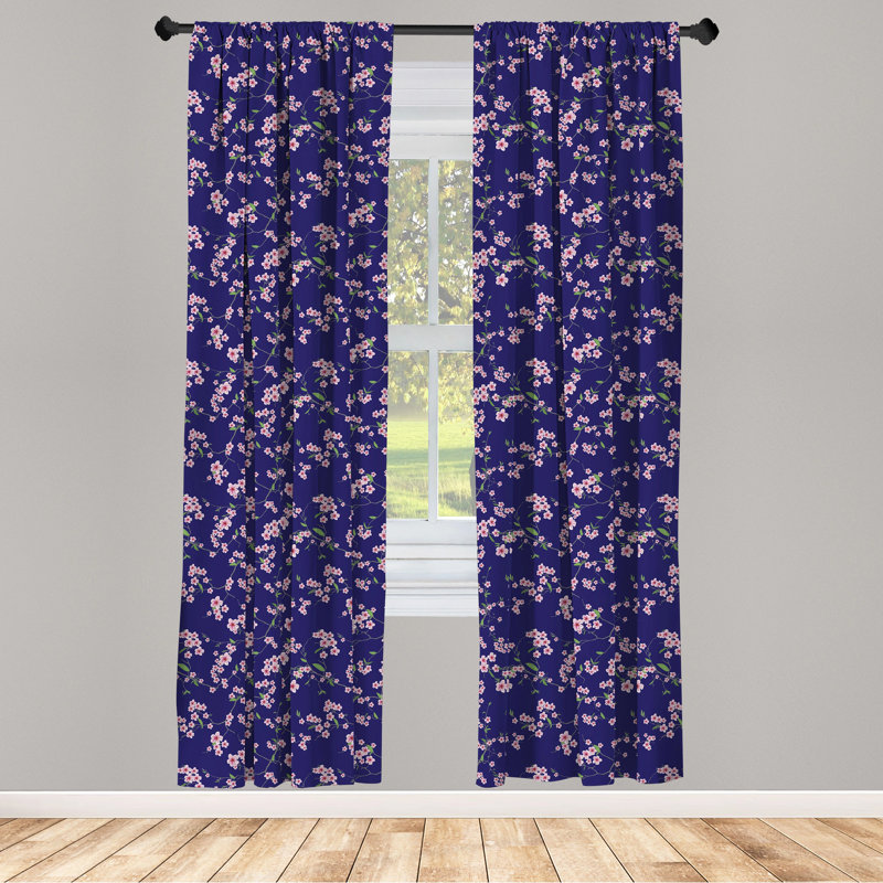Japanese Semi-Sheer Rod Pocket Curtain Panels, 28" x 84"