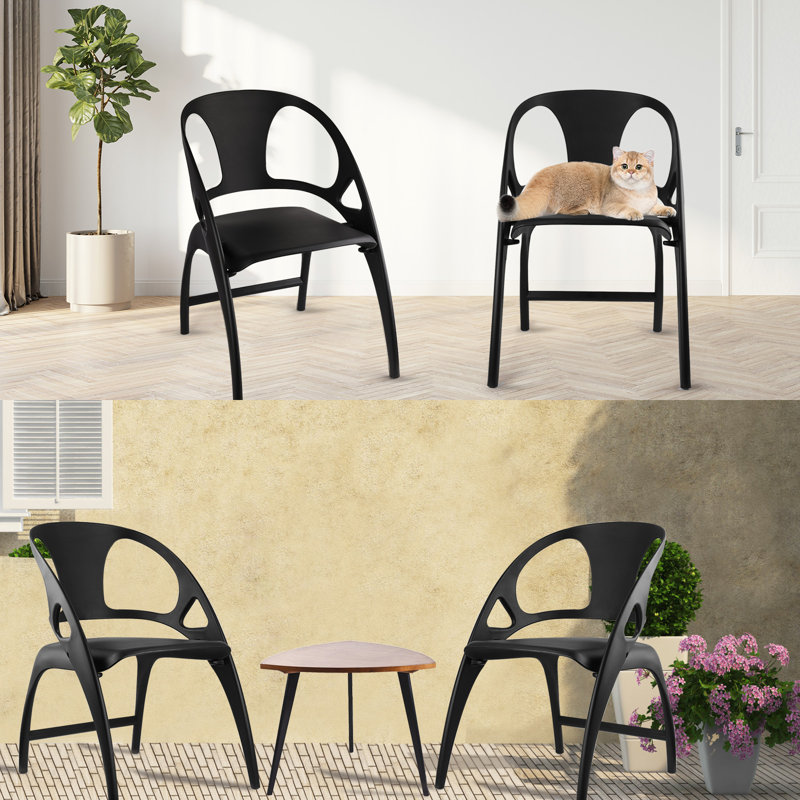 Chaise pliante empilable en plastique Markest, Noir