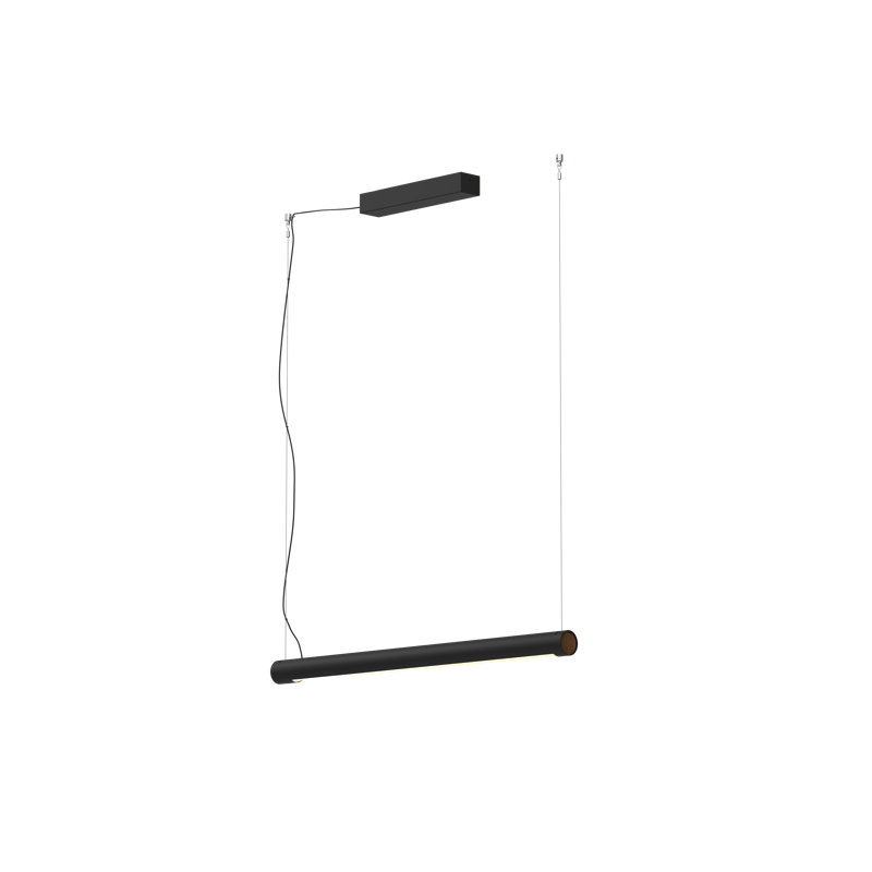 Turner 1 - Light LED Pendant, 2.10" H x 35.40" W x 2.10" D, Matt Black, 21 W