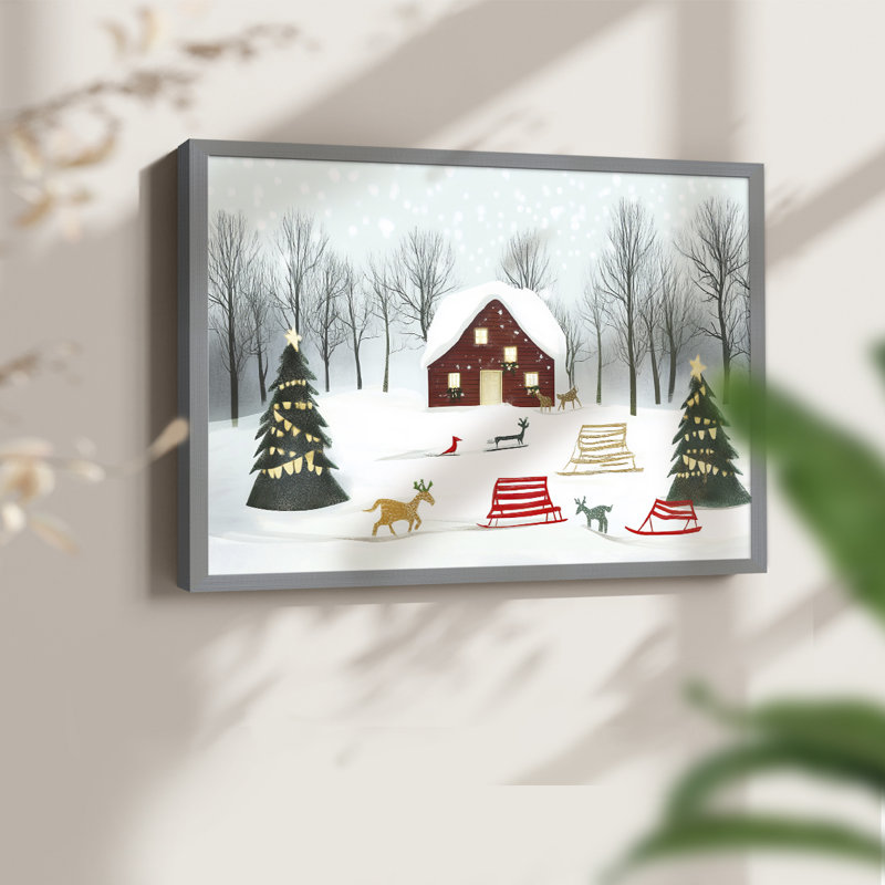 Art de Noël - XCIV - Reproduction encadrée - Restickable, H 16 po x l 20 po, Grey