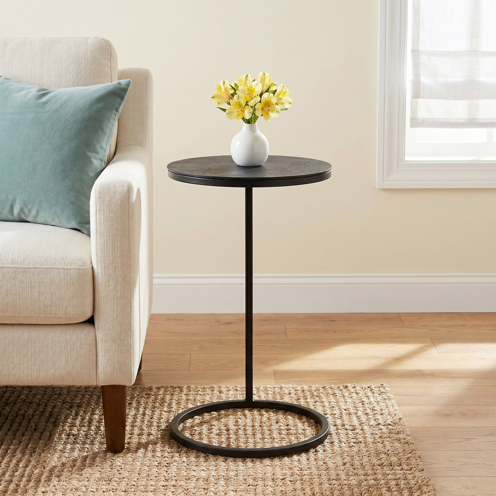 Addie C Table End Table, Aged Black Top/Aged Black Base