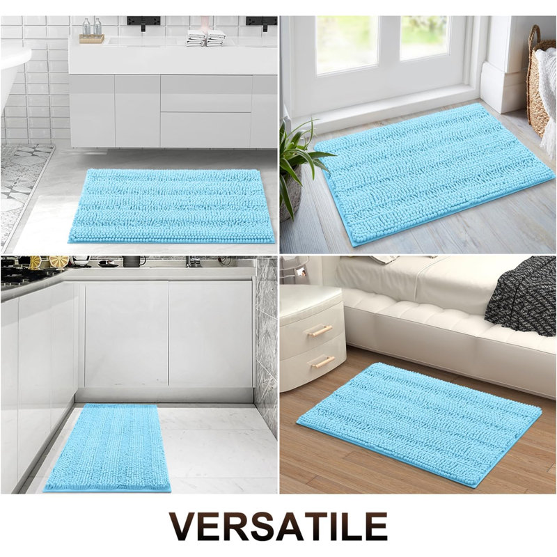 Watervliet Non-Slip Bath Mat, Blue