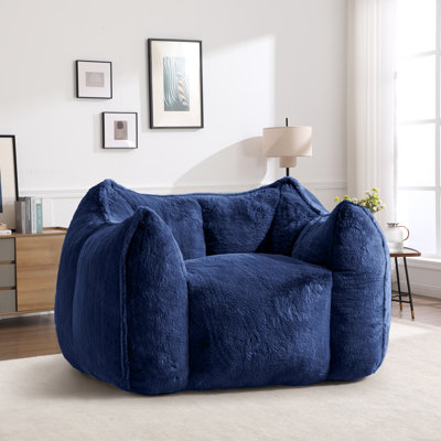 Oversized Bean bag Chair Faux Fur large Bean Bag Lounger Sofa,Without Assembly Single Sofa