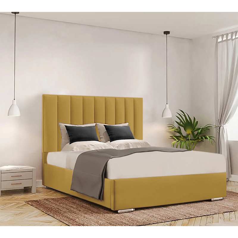 Caylob Upholstered Bed, Small Double, Turmeric