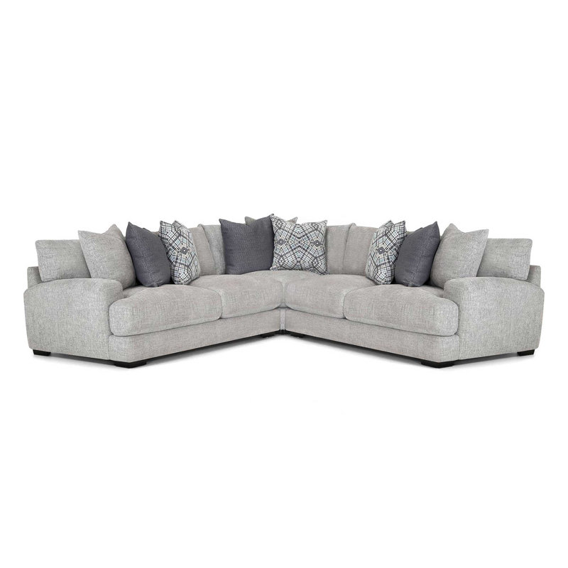 Canapé modulaire de coin symétrique de 114 po Tyandra, Polyester à 100 % colombe