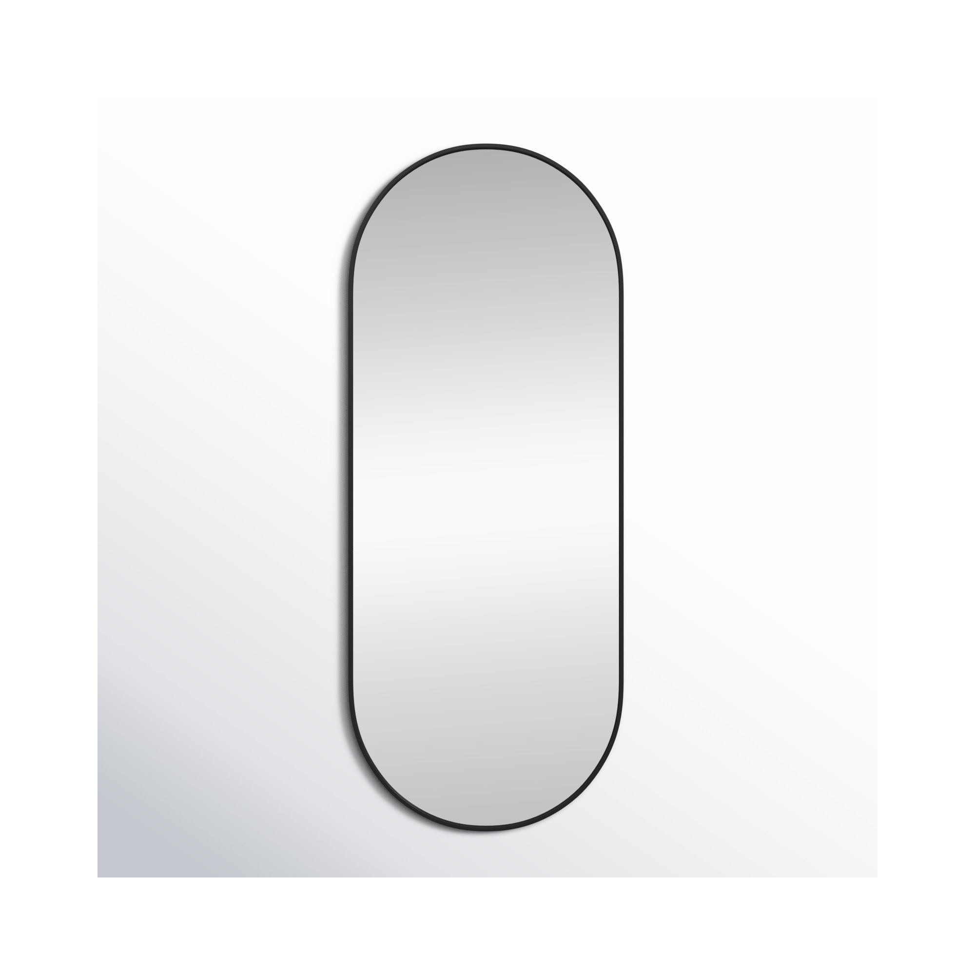 Elington Metal Oval Mirror, 60"  x 24" , Black