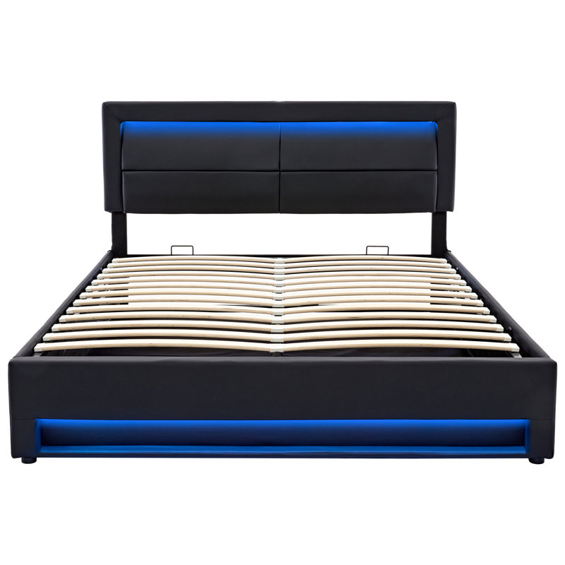 Crisstomo Upholstered Ottoman Storage Bed, 150 x 200cm, Black