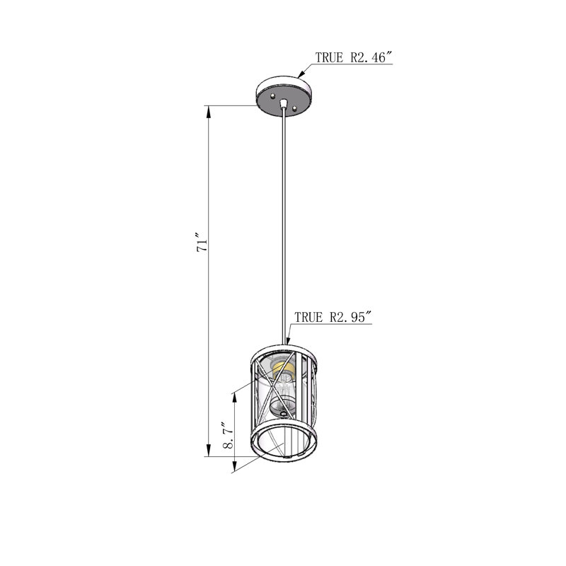 Alessia 1 - Light Single Cylinder Pendant
