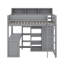 Lit mezzanine simple avec tablettes et garde-robe-702283793