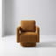 Fauteuil d'appoint pivotant carré moderne avec rotation à 360 degrés et coussin de dossier amovible-641219118