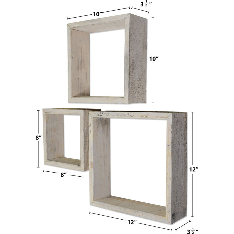 Square Cube Shelf with Adjustable Shelves, Chalk Dust White