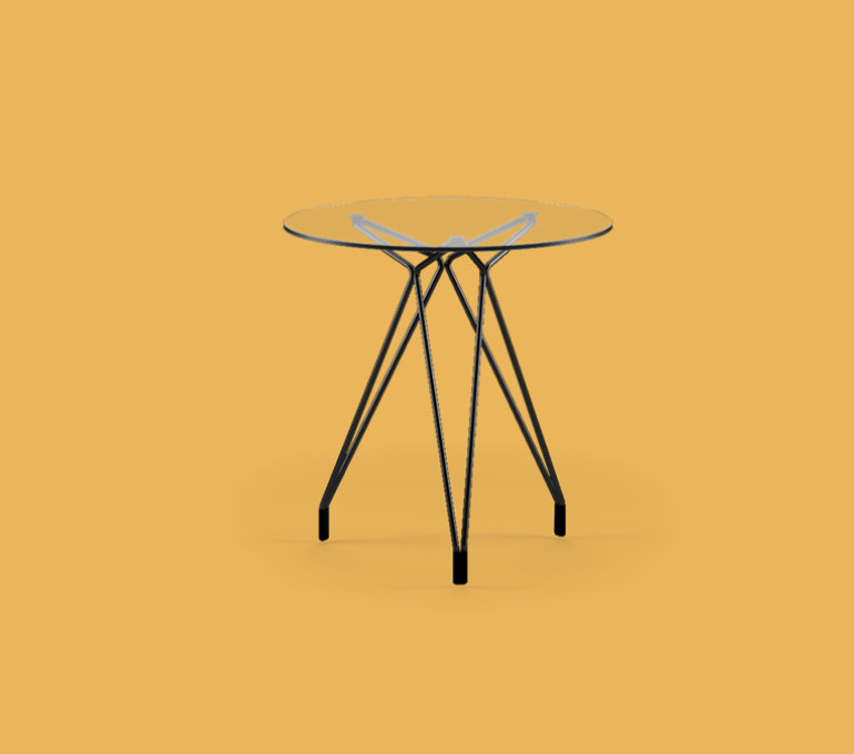Masami Glass Top End Table, Black