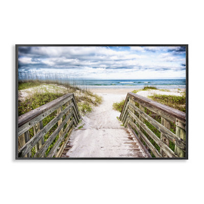 Sandy Coast Boardwalk Framed Giclee Art by Mary Lou Johnson