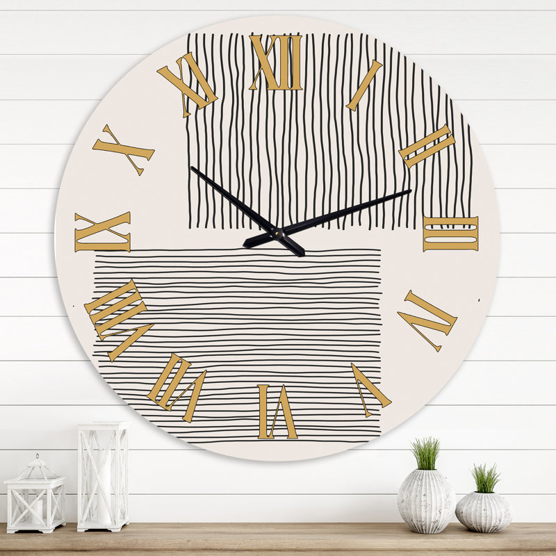 Minimal Compostions géométriques de formes élémentaires XX - horloge murale moderne, Grand