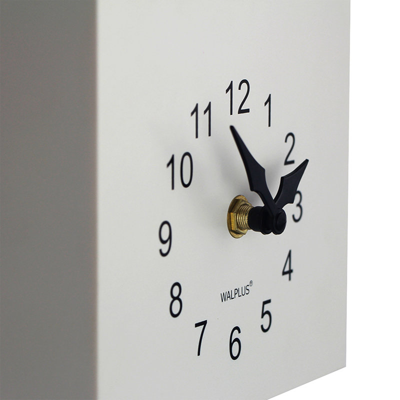 Farmhouse / Country Analog Mechanical Tabletop Clock, White/Yellow