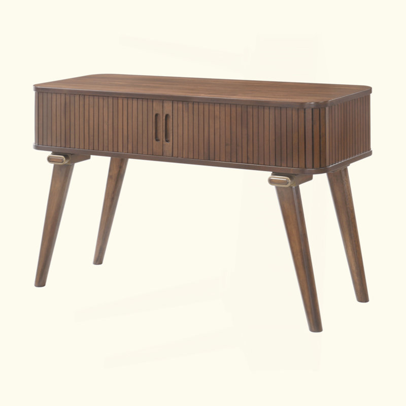Storage Sofa Table Walnut Finish