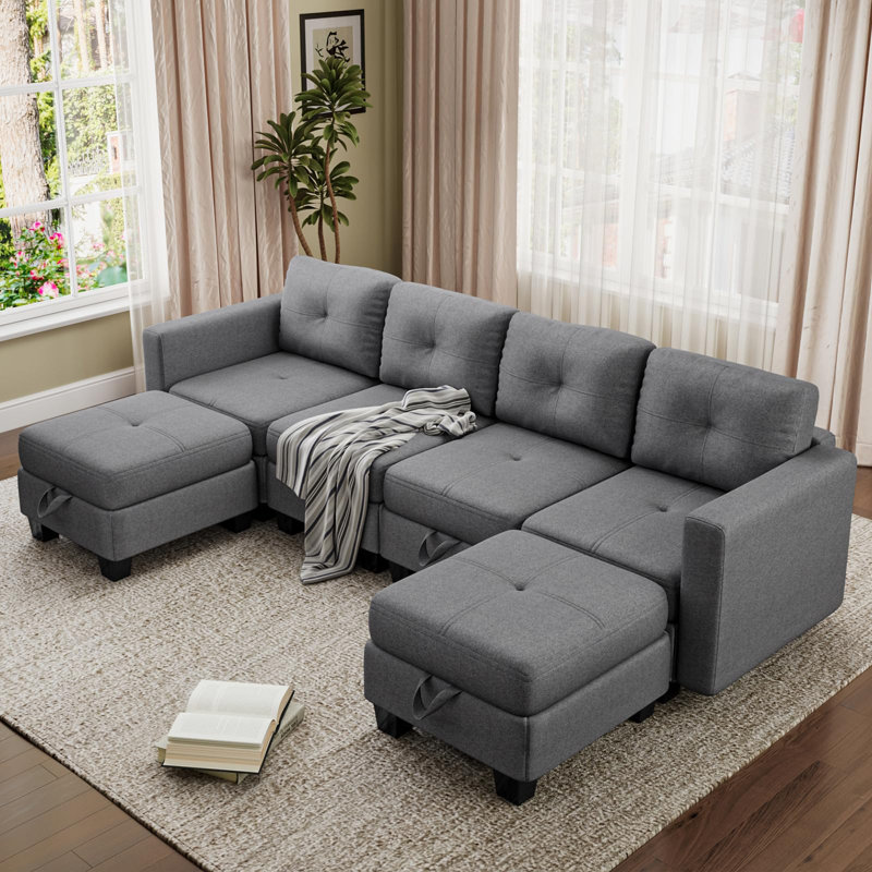 4 Seater Fabric Corner Sofa 