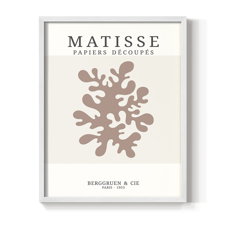 Matisse, reproduction encadrée - bois massif, Blanc, H 20 po x l 16 po