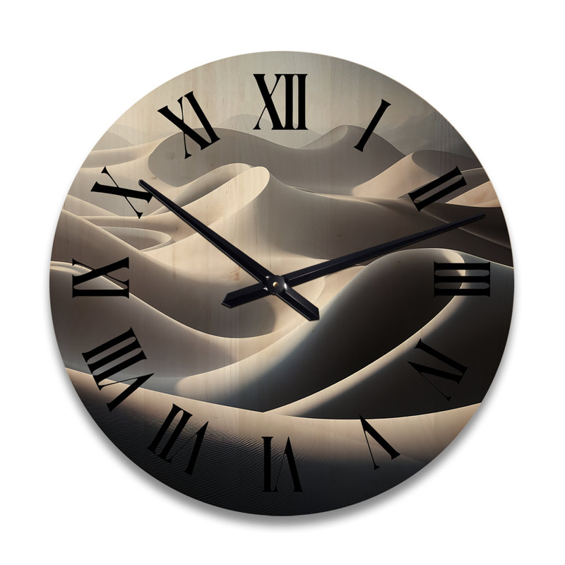 Horloge murale en bois massif Pateley, Grand